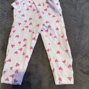 Baby Essentials White Leggings with Pink Hearts